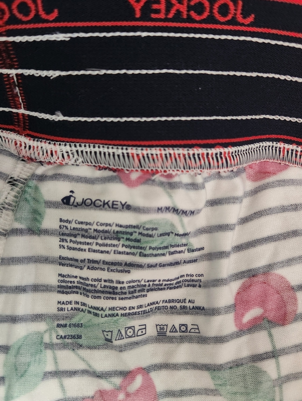 Jockey Generation Women's Luxe Crop Pants- Cherries size M, NWT - Picture 5 of 5